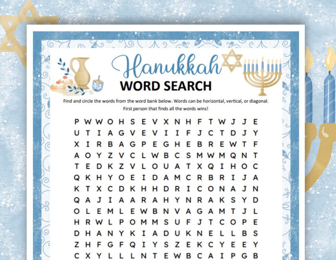 Hanukkah Word Search Printable