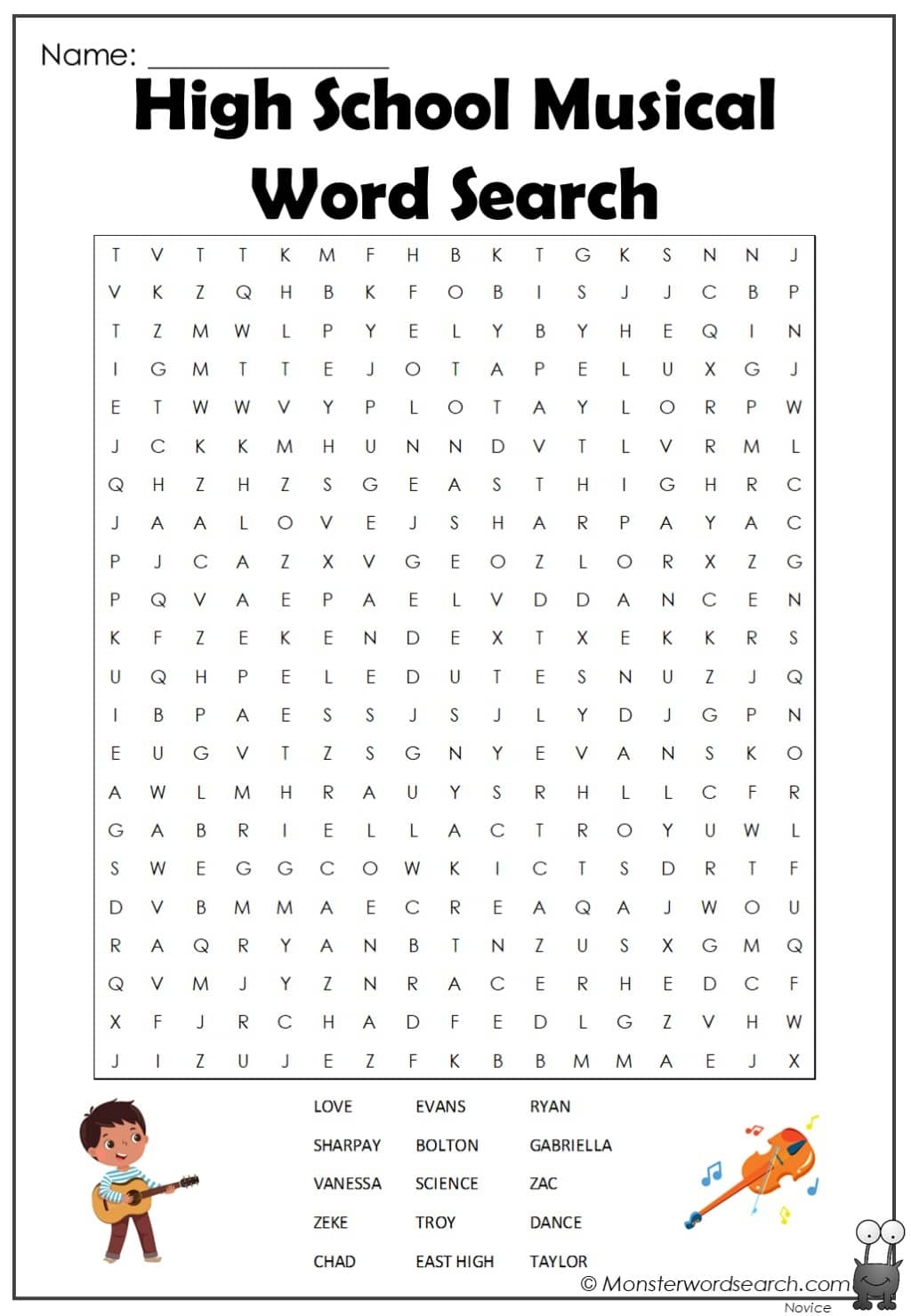 Word Search Printable For Middle School