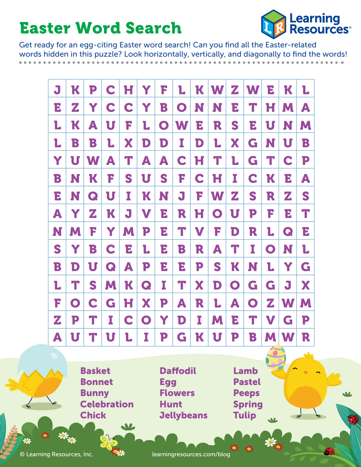 Printable Phonics Word Search