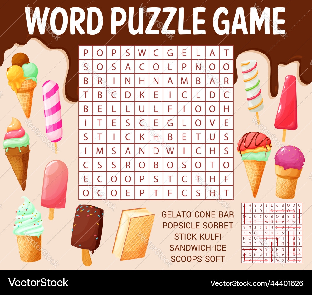 Ice Cream Word Search Printable