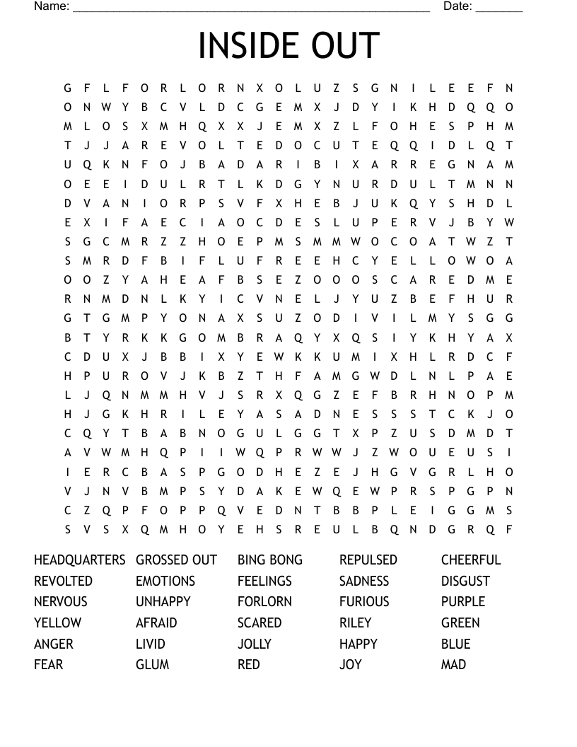 INSIDE OUT Word Search WordMint