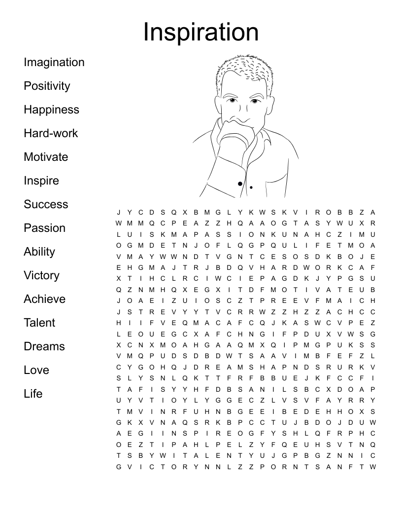 Inspirational Word Search Printable