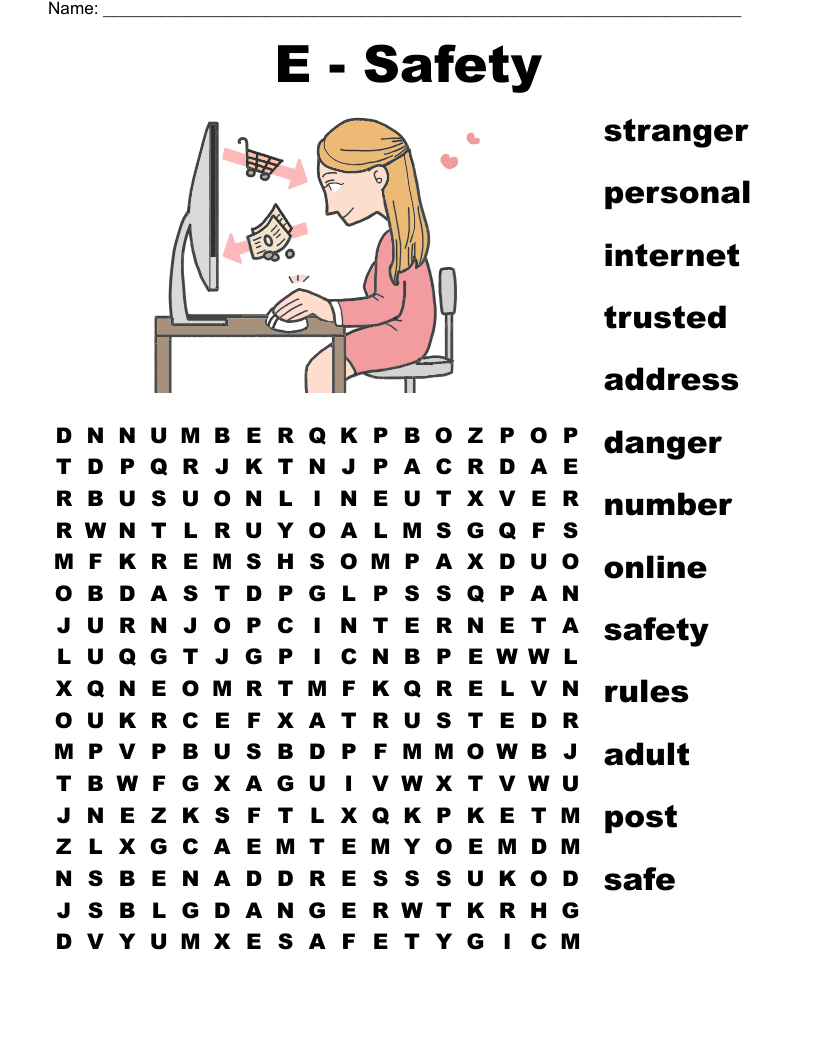 Internet Safety Word Search WordMint
