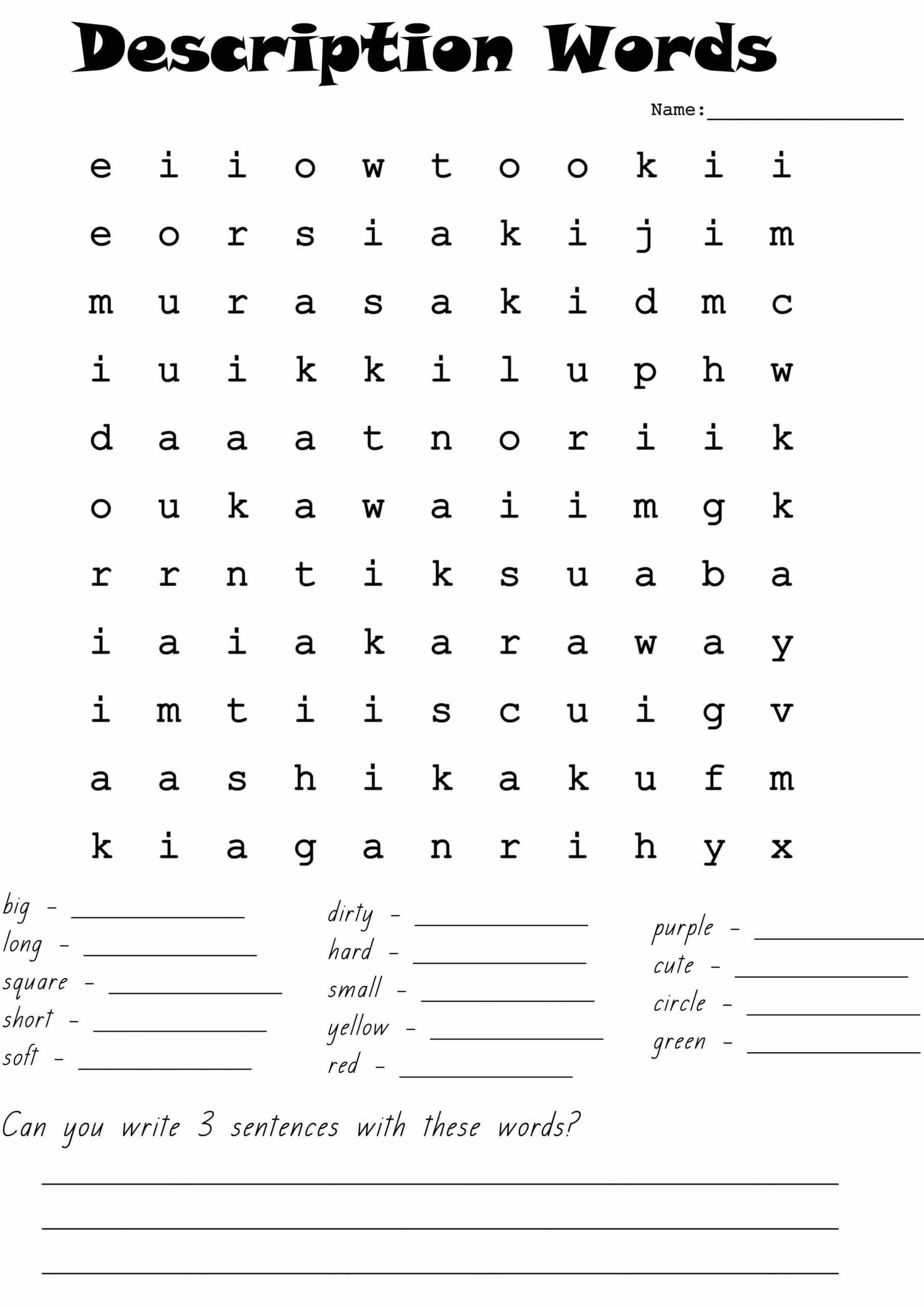 Japanese Word Search Printable
