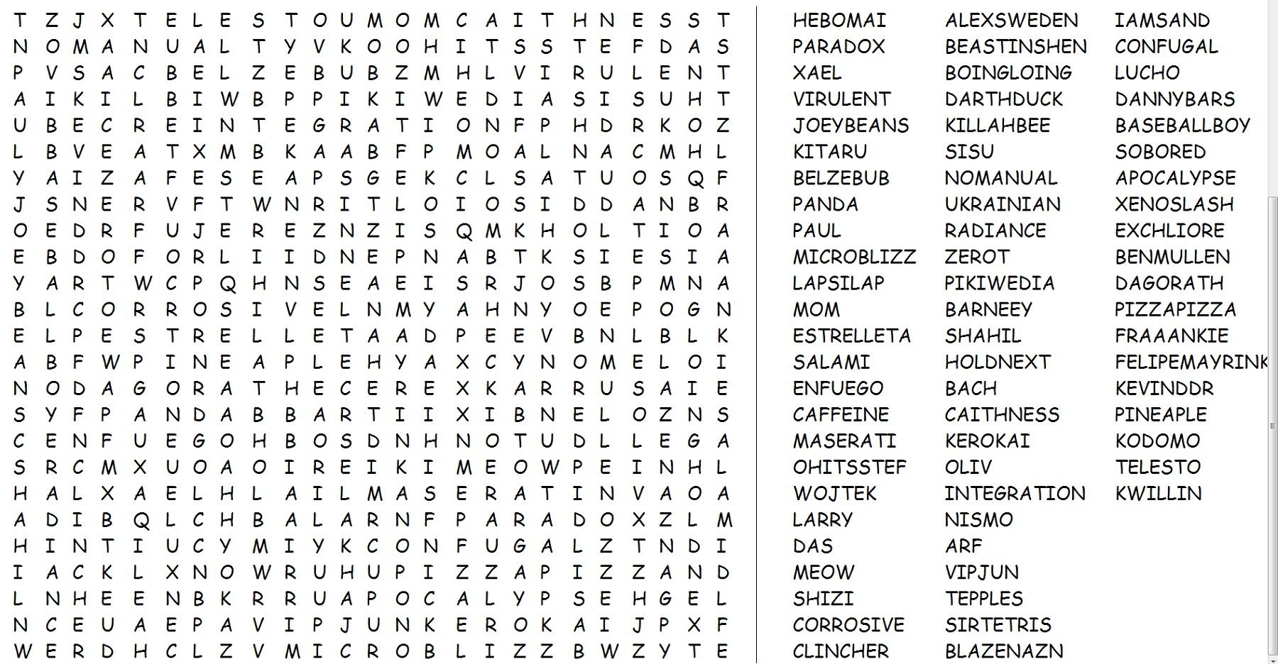 1000 Word Search Printable