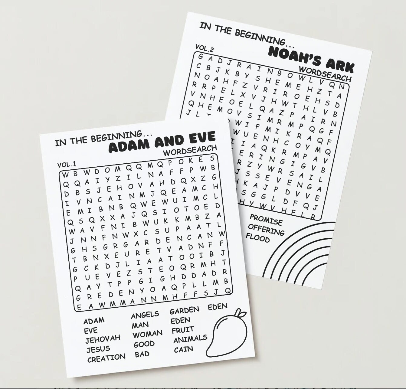 Adam And Eve Word Search Printable