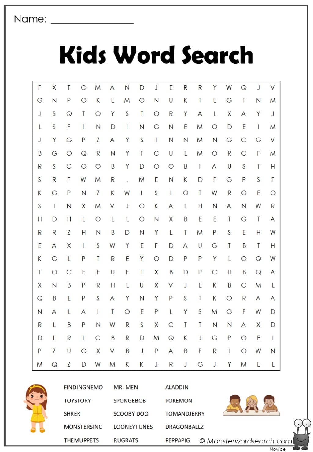 Word Search For Kids Free Printable