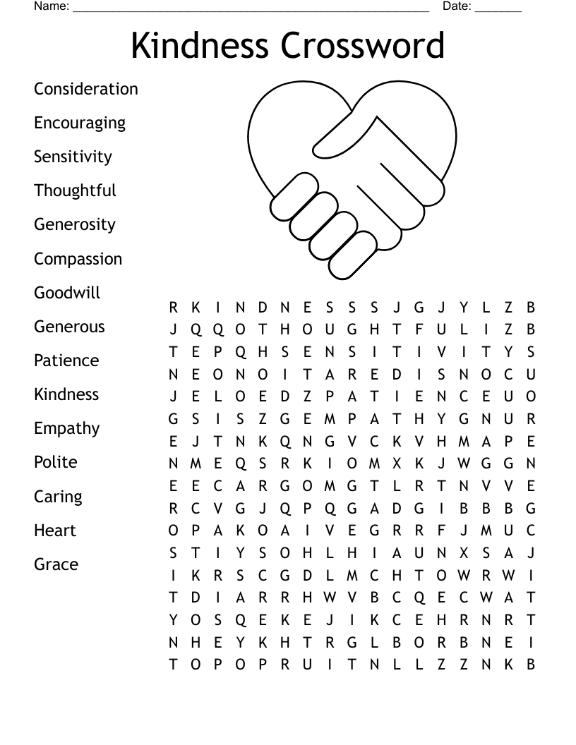 Printable Kindness Word Search