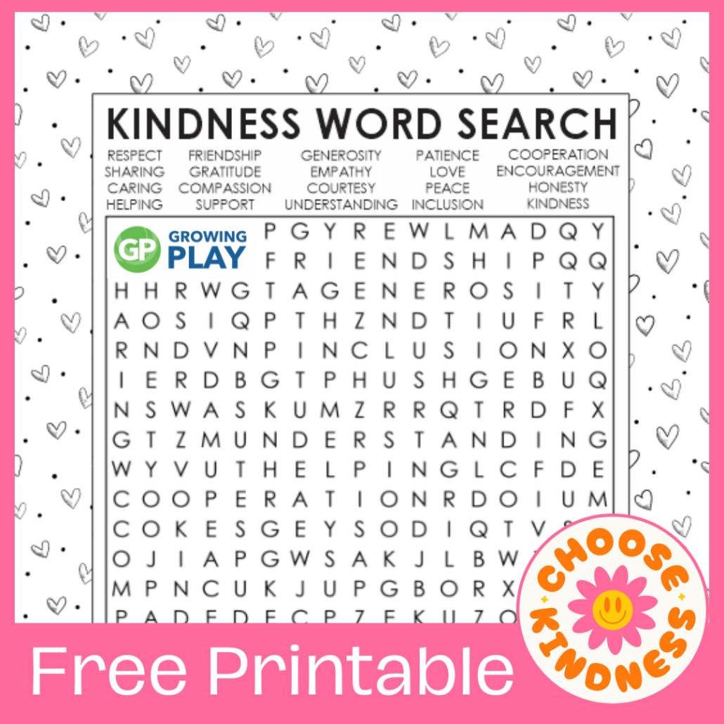 Kindness Word Search Printable Kindness Word Search Printable