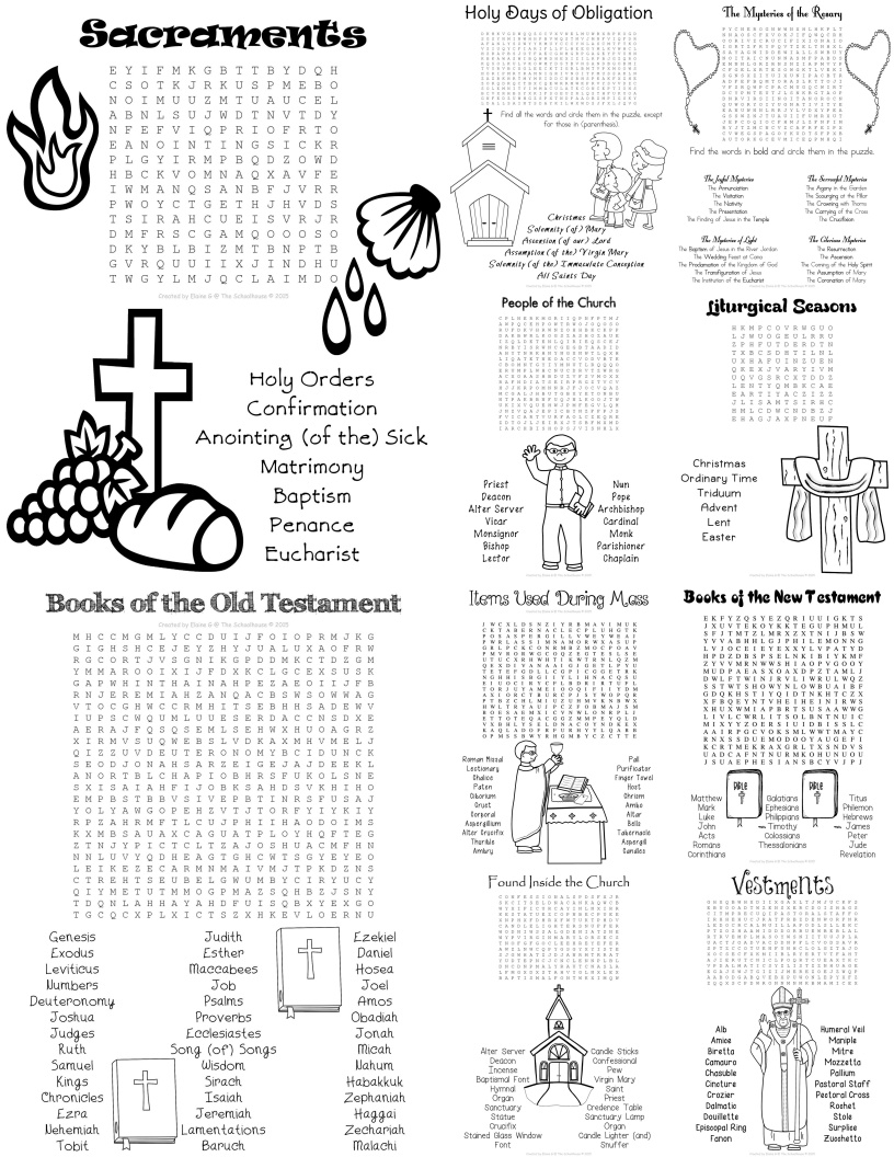 Catholic Easter Word Search Printable