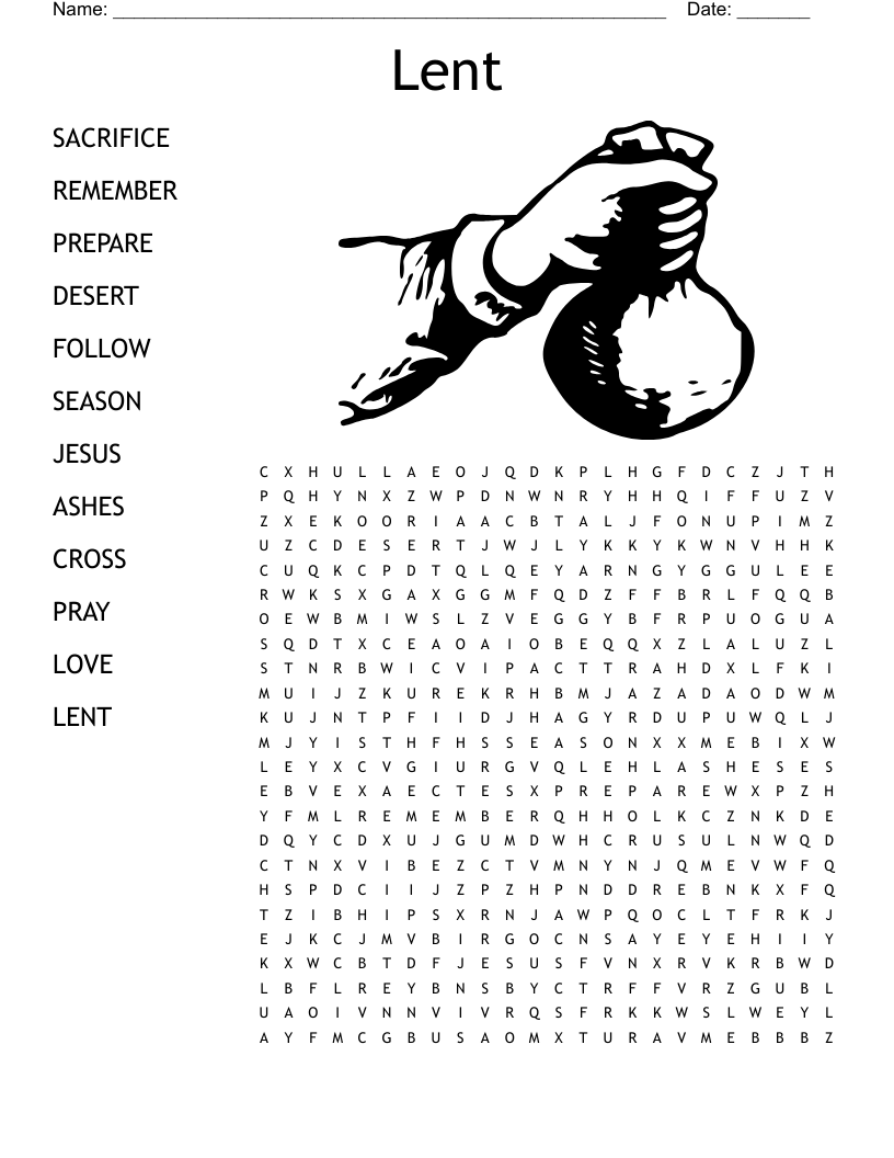 Lent Word Search Free Printable