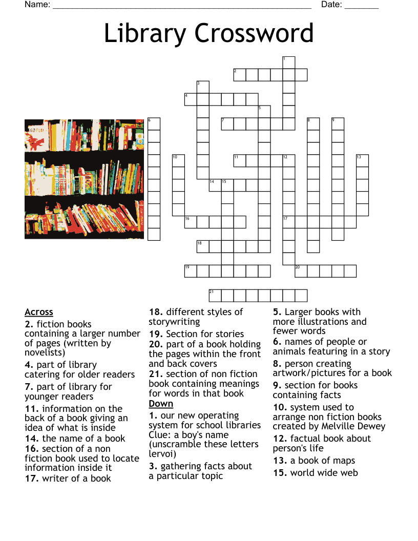 Free Printable Library Word Search