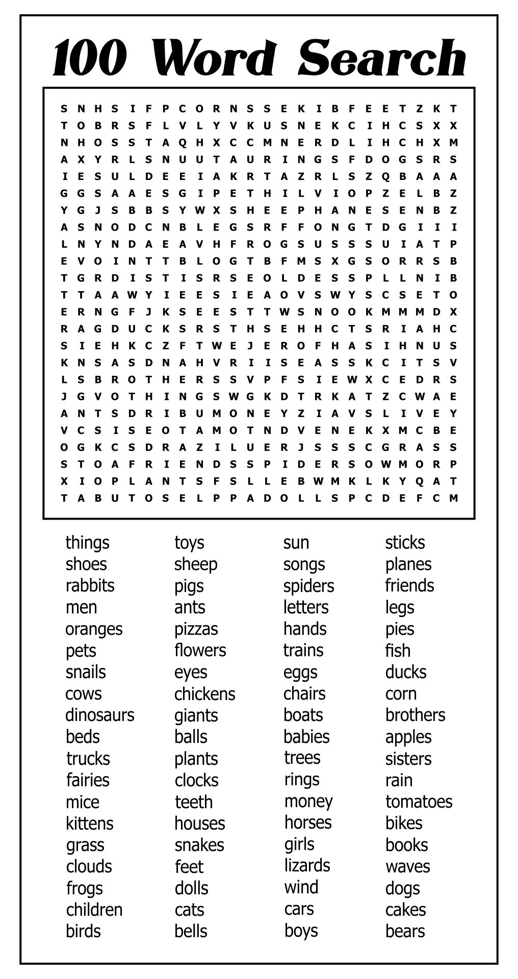 World's Hardest Word Search Printable