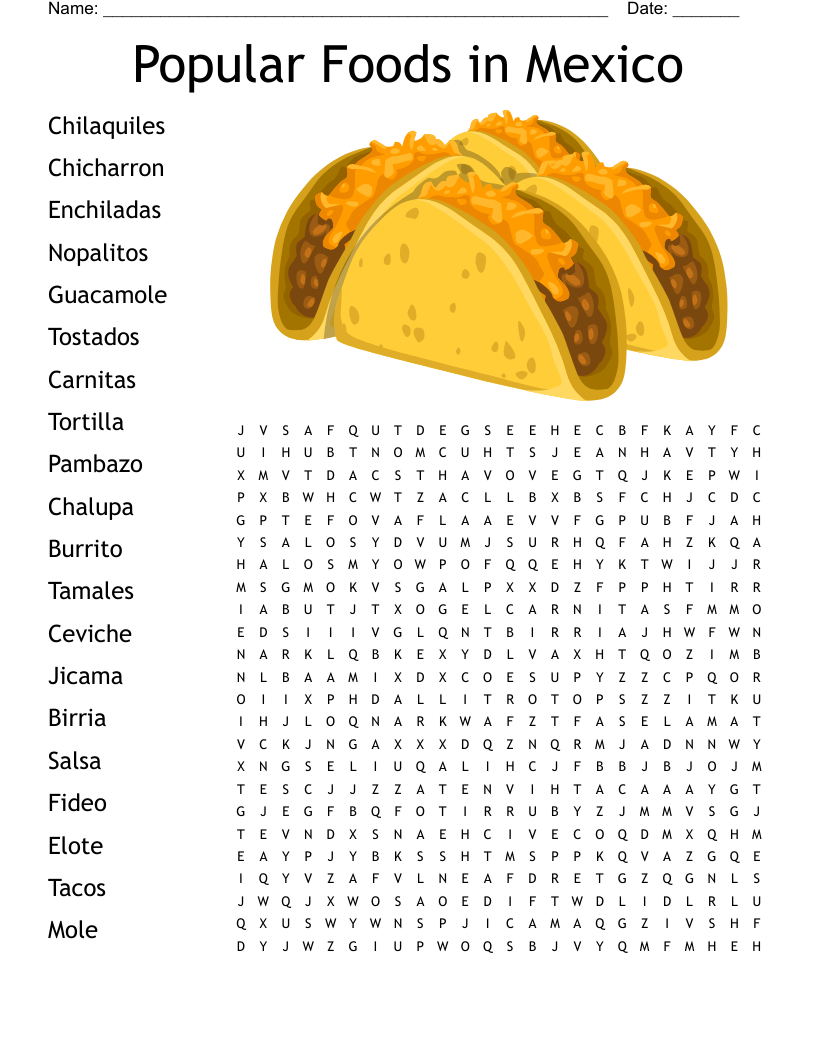 Mexico Word Search WordMint