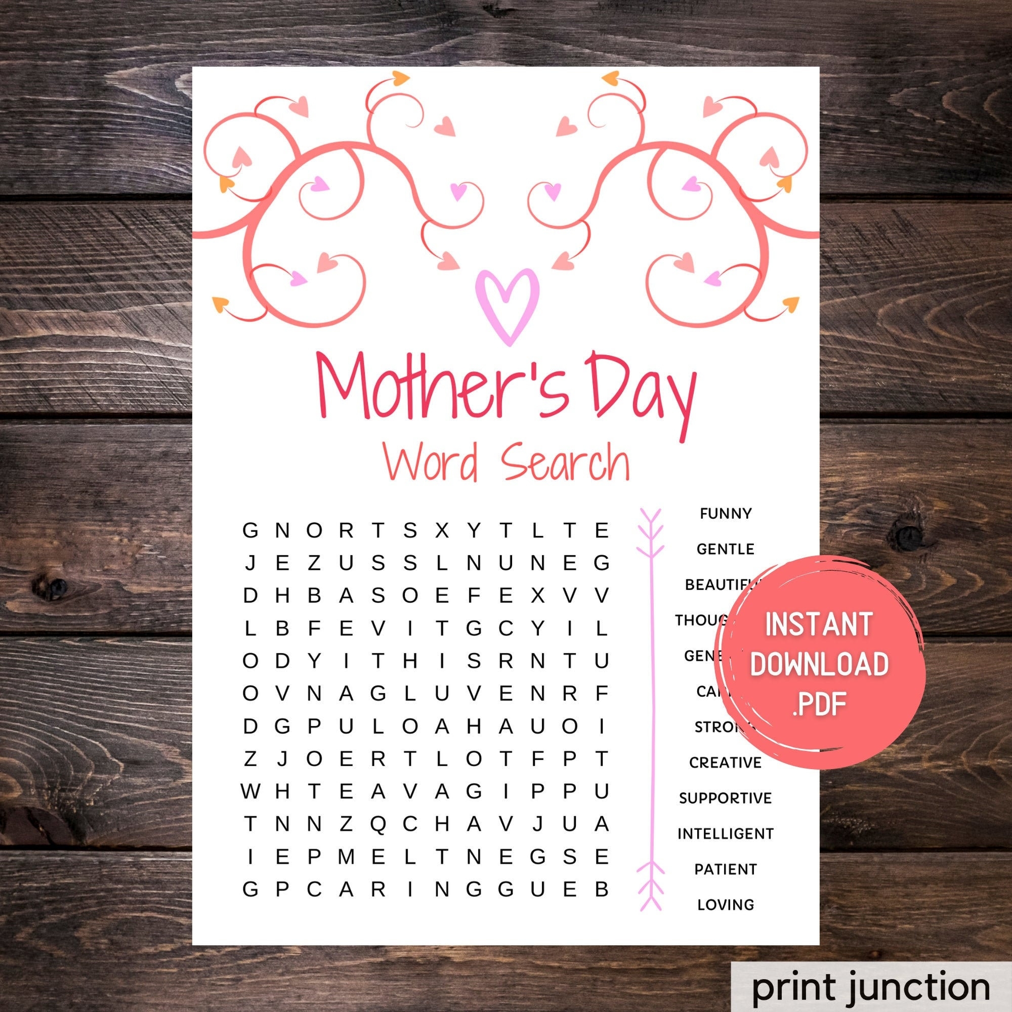 Mother's Day Printable Word Search