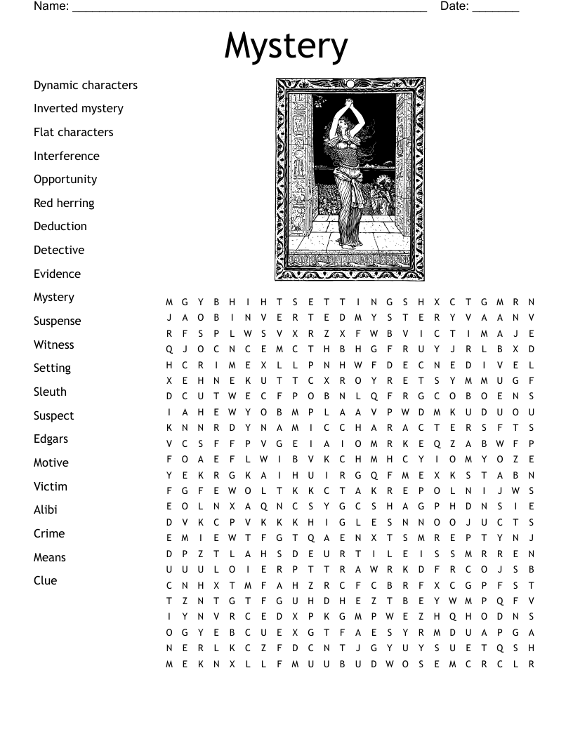 Mystery Word Search Printable