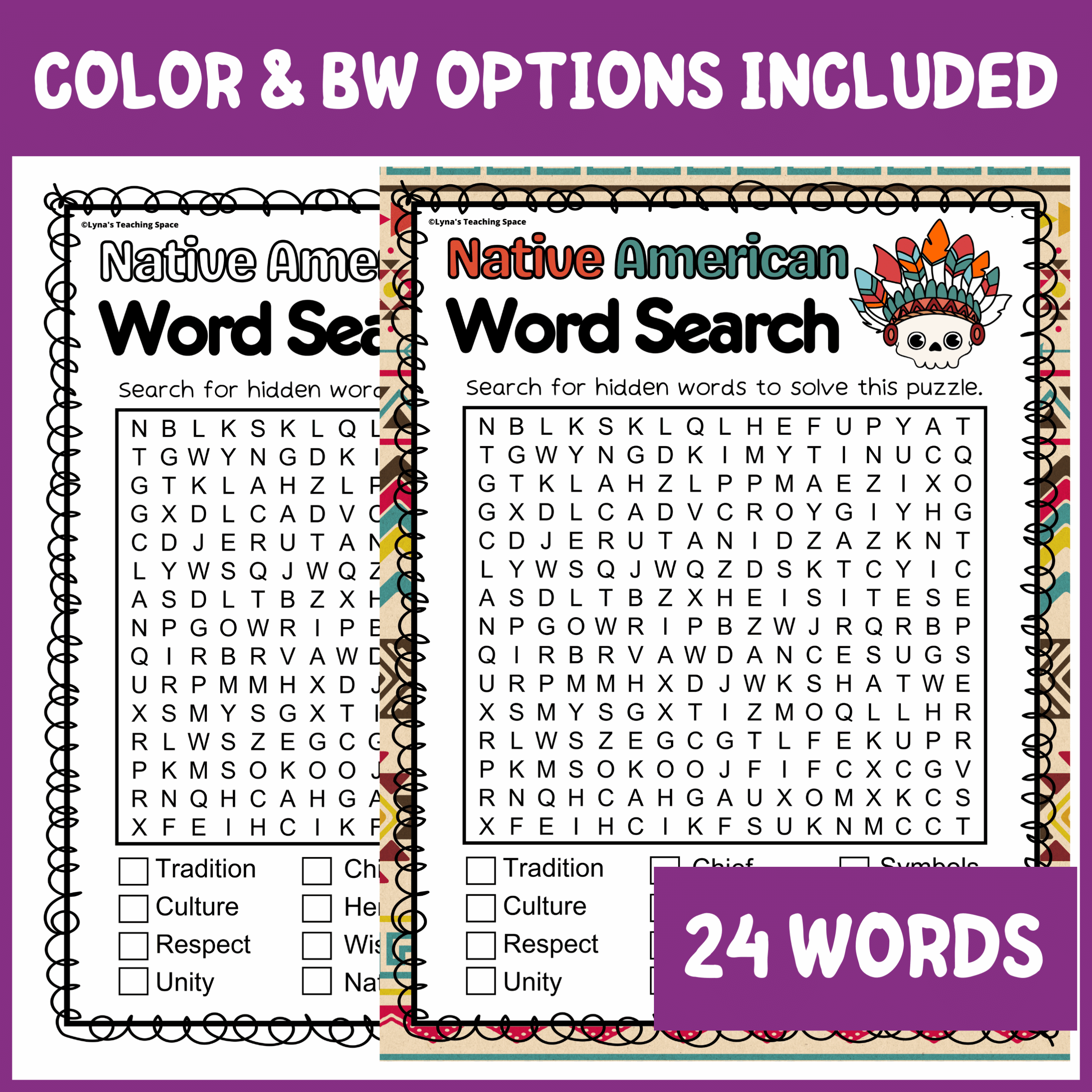Free Printable Native American Word Search