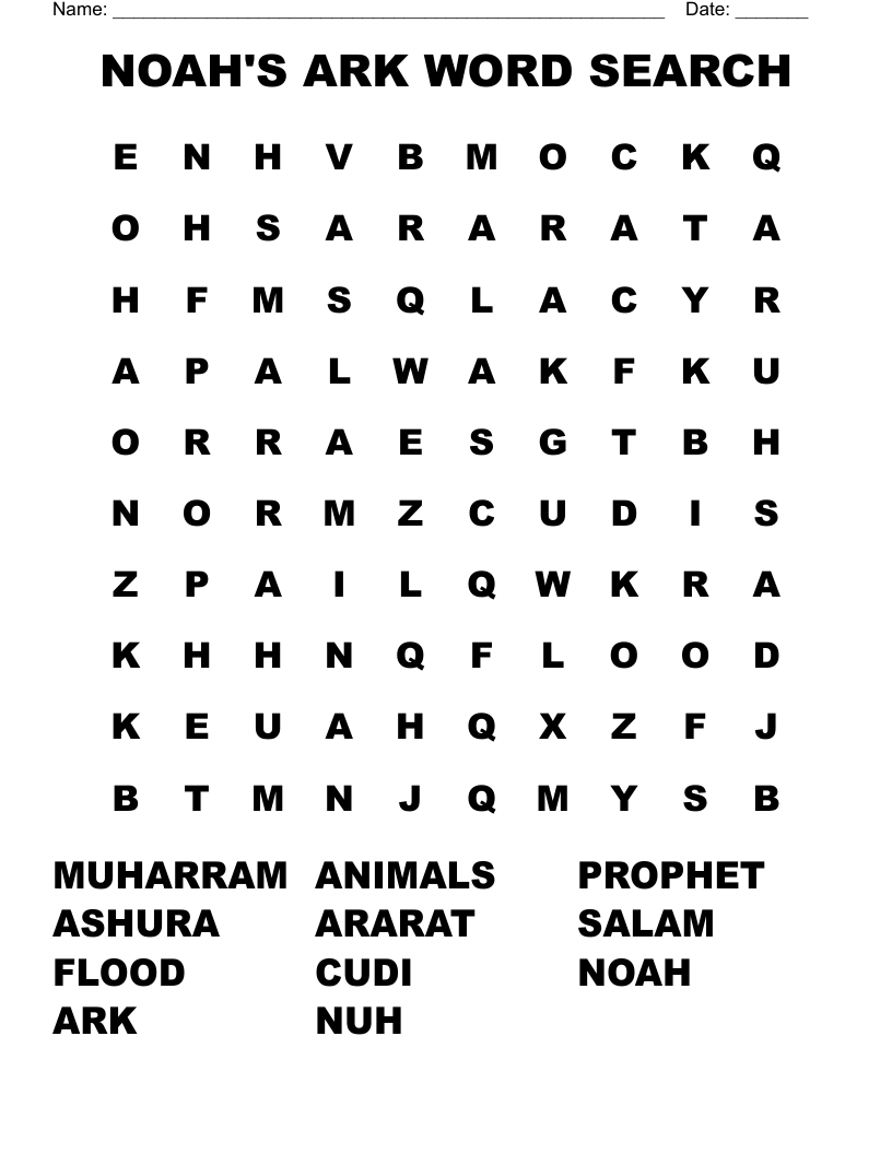 NOAH S ARK WORD SEARCH WordMint