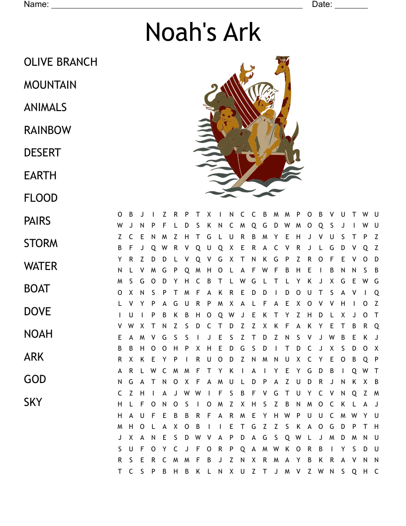 Noah s Ark Word Search WordMint