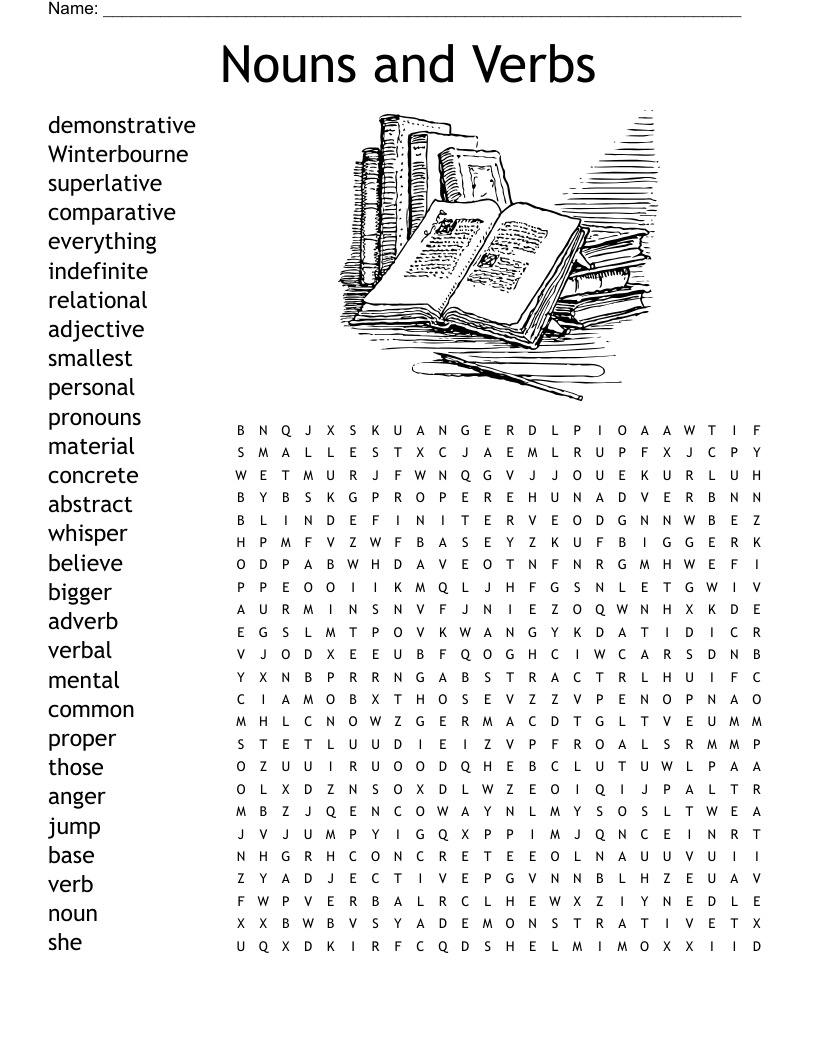 Noun Word Search Printable