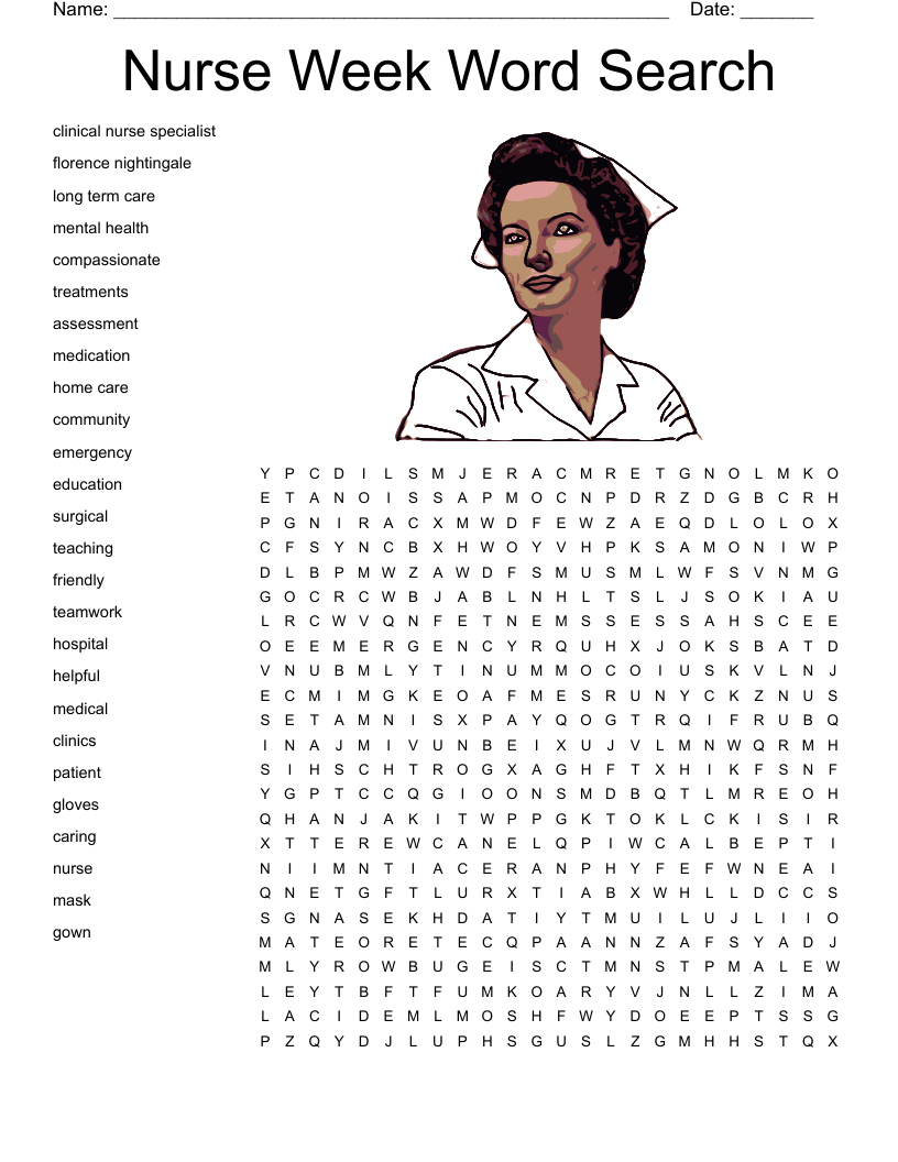 Nursing Week Word Search WordMint