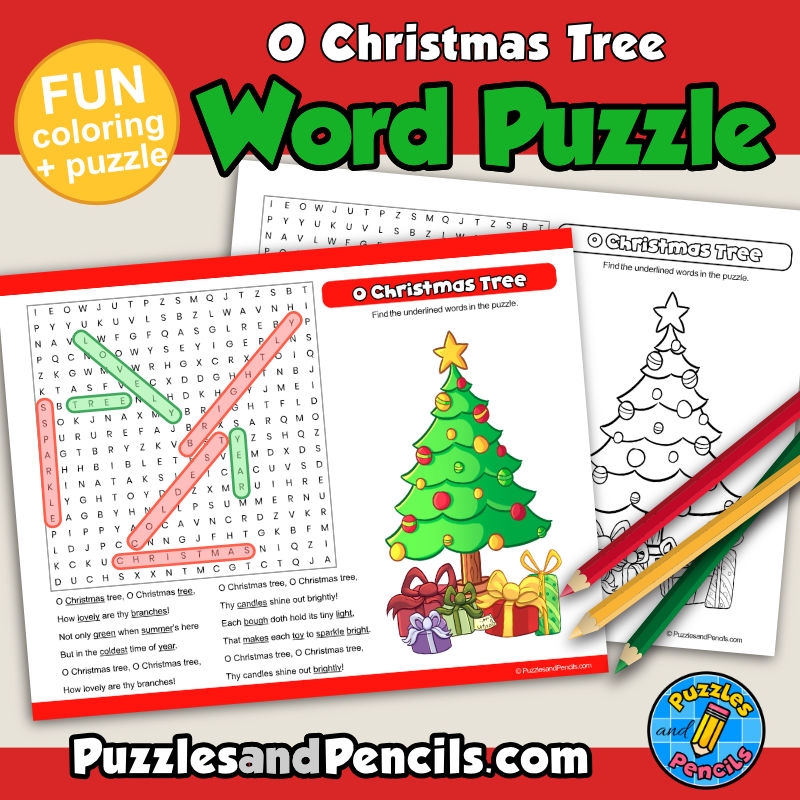Christmas Tree Word Search Printable