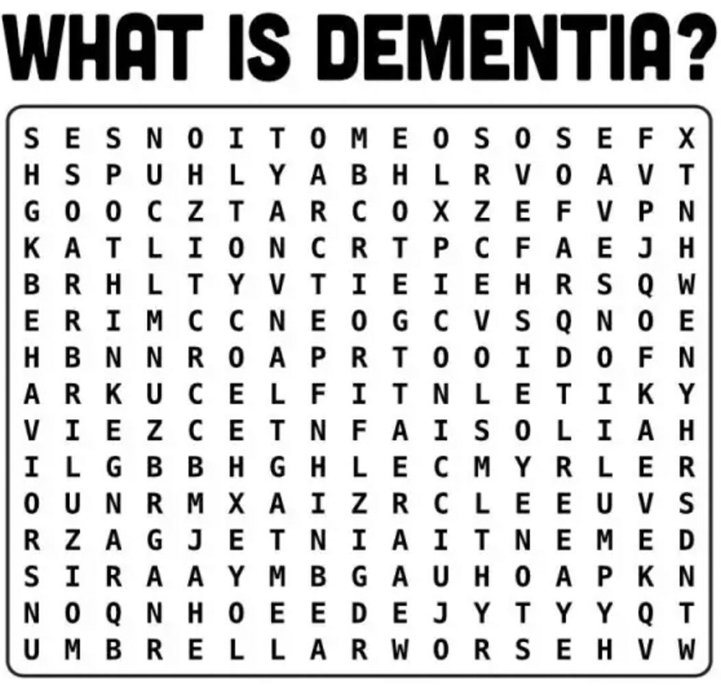 OKNT WORD SEARCH What Is Dementia Oklahoma s Nursing Times