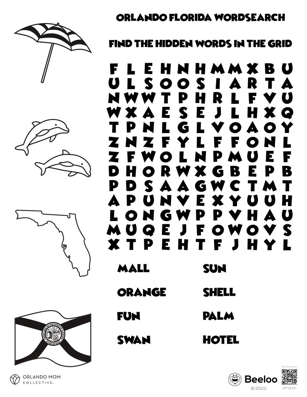 Orlando Florida Wordsearch Beeloo Printable Crafts And 