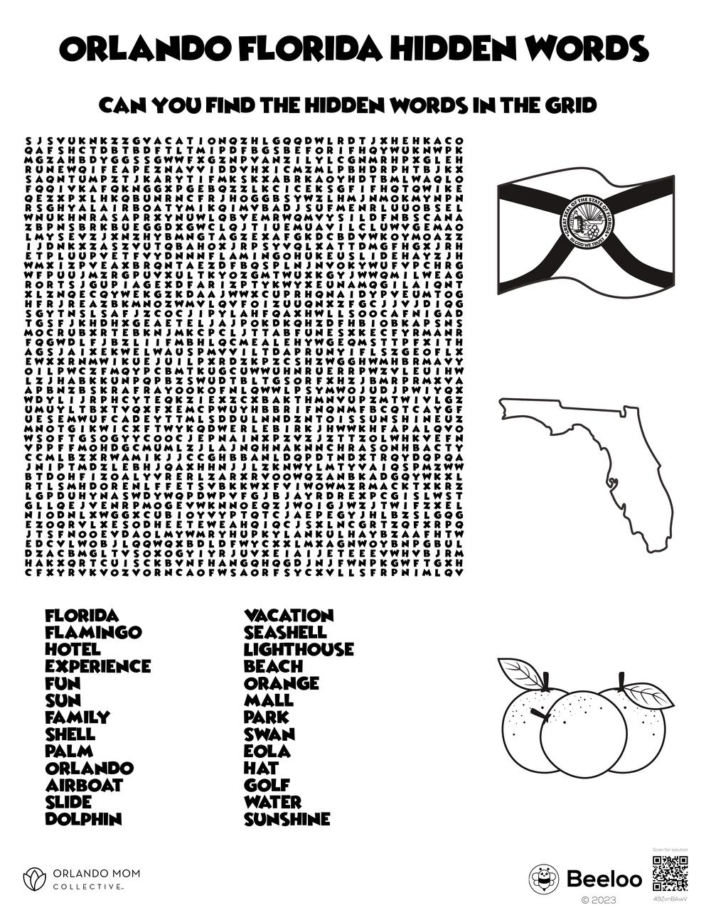 Orlando themed Word Searches Beeloo Printable Crafts And 