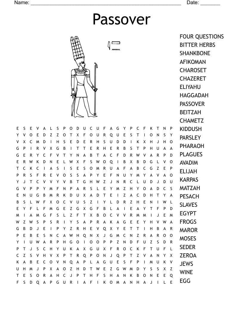 Passover Word Search Printable