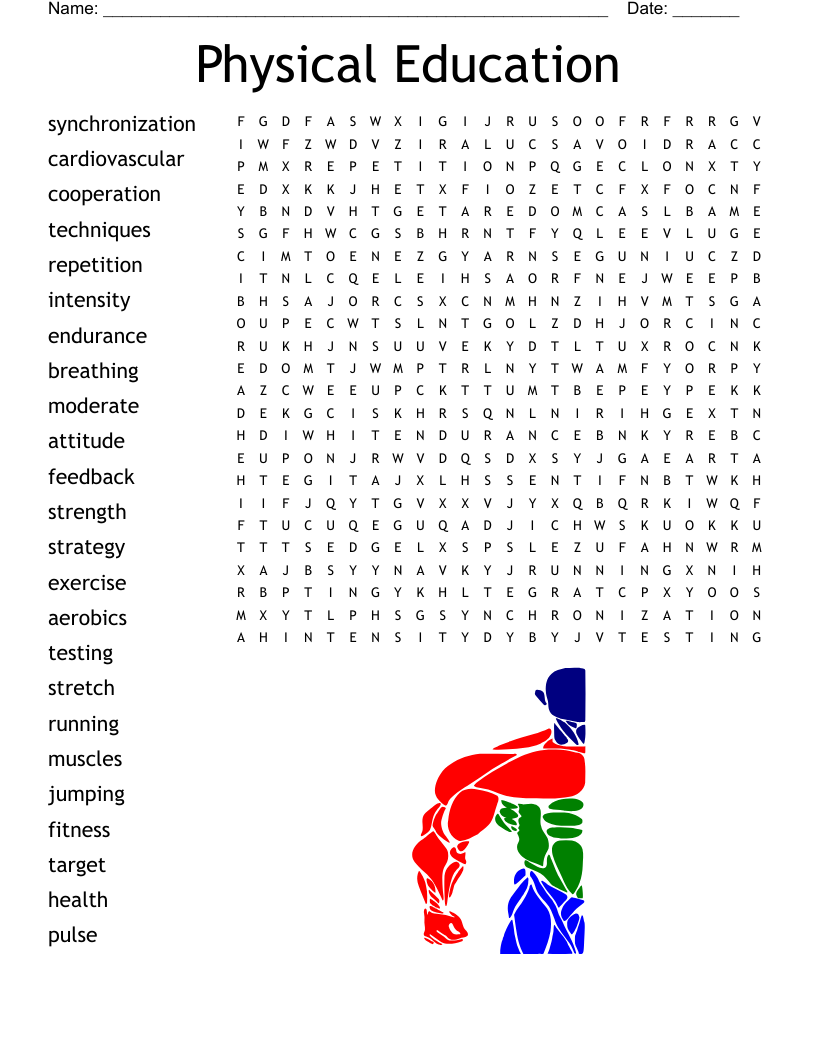 Physical Education Word Search Printable