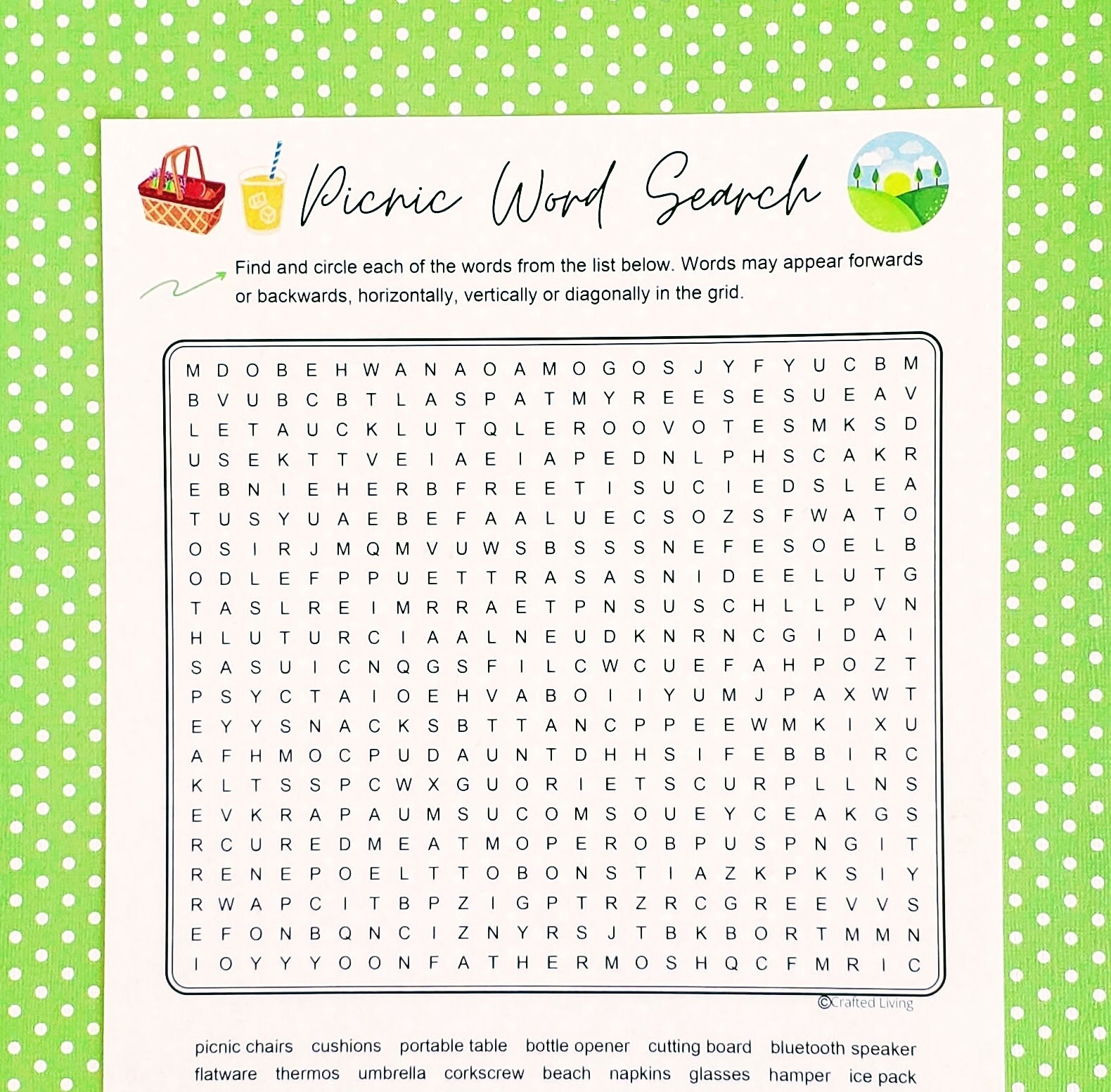 Picnic Printable Word Search Food Word Puzzle Party Game Brain Teaser Game Classroom Home School Family Activity Vocabulary Game Etsy