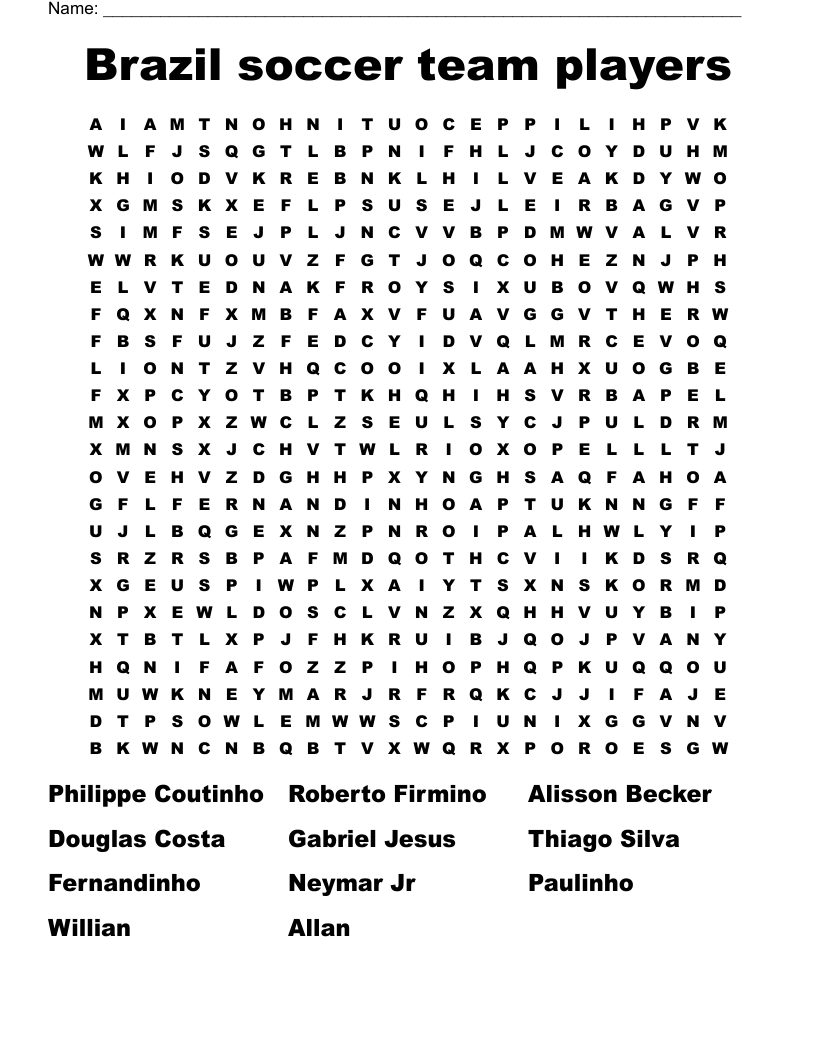 Portuguese Word Search Printable