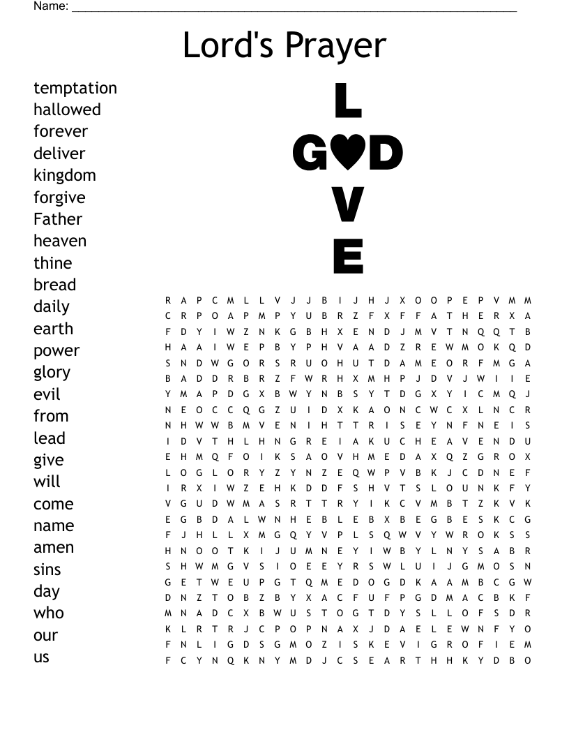 Prayer Word Search WordMint