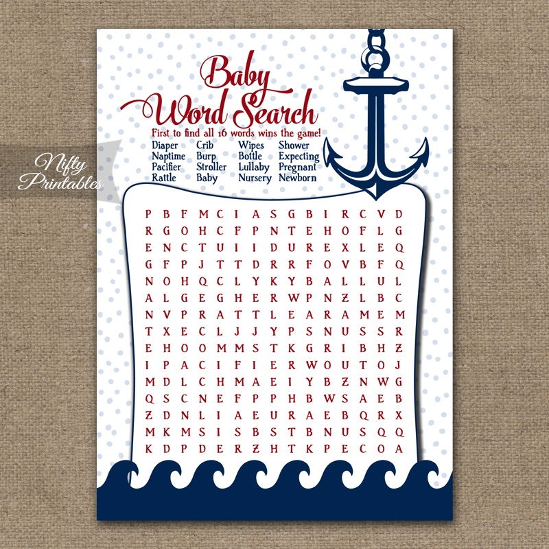 Baby Shower Word Search Printable