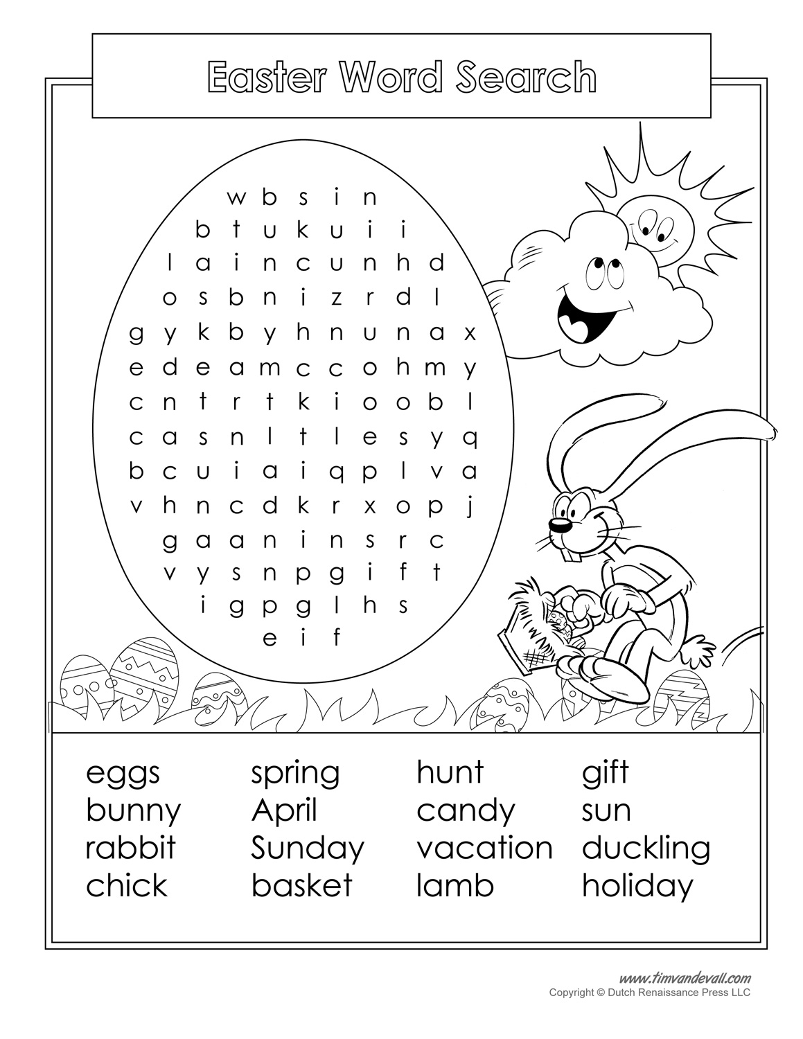 Religious Easter Word Search Free Printable