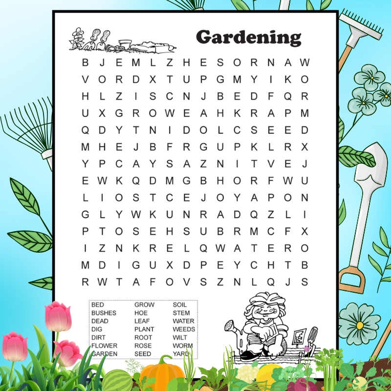 Printable Gardening Word Search For Kids Tree Valley Academy