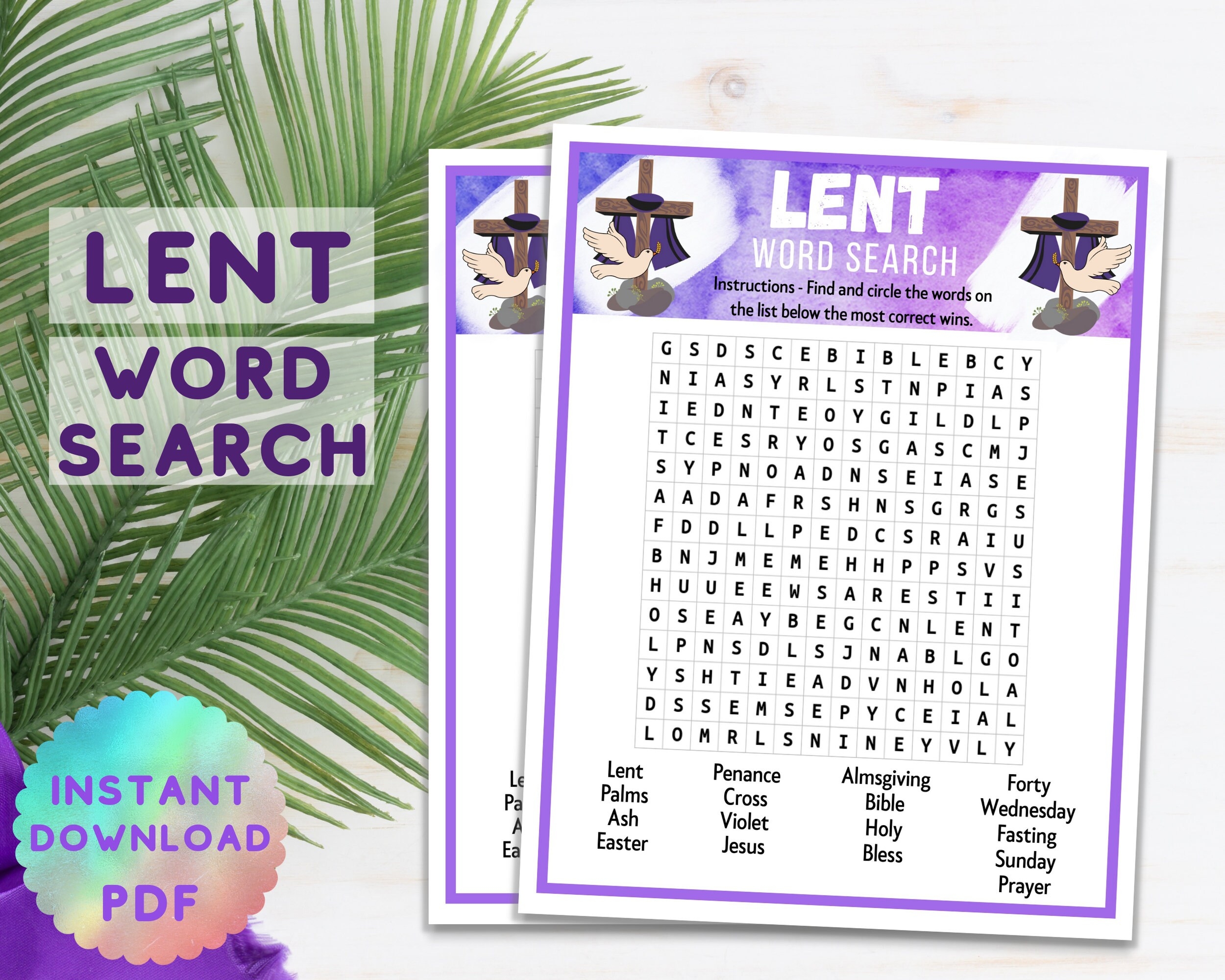 Printable Lent Word Search Kids Lenten Party Game Lent Word Activity Catholic Christian Easter Quiz For Adults U0026 Children Etsy Sweden