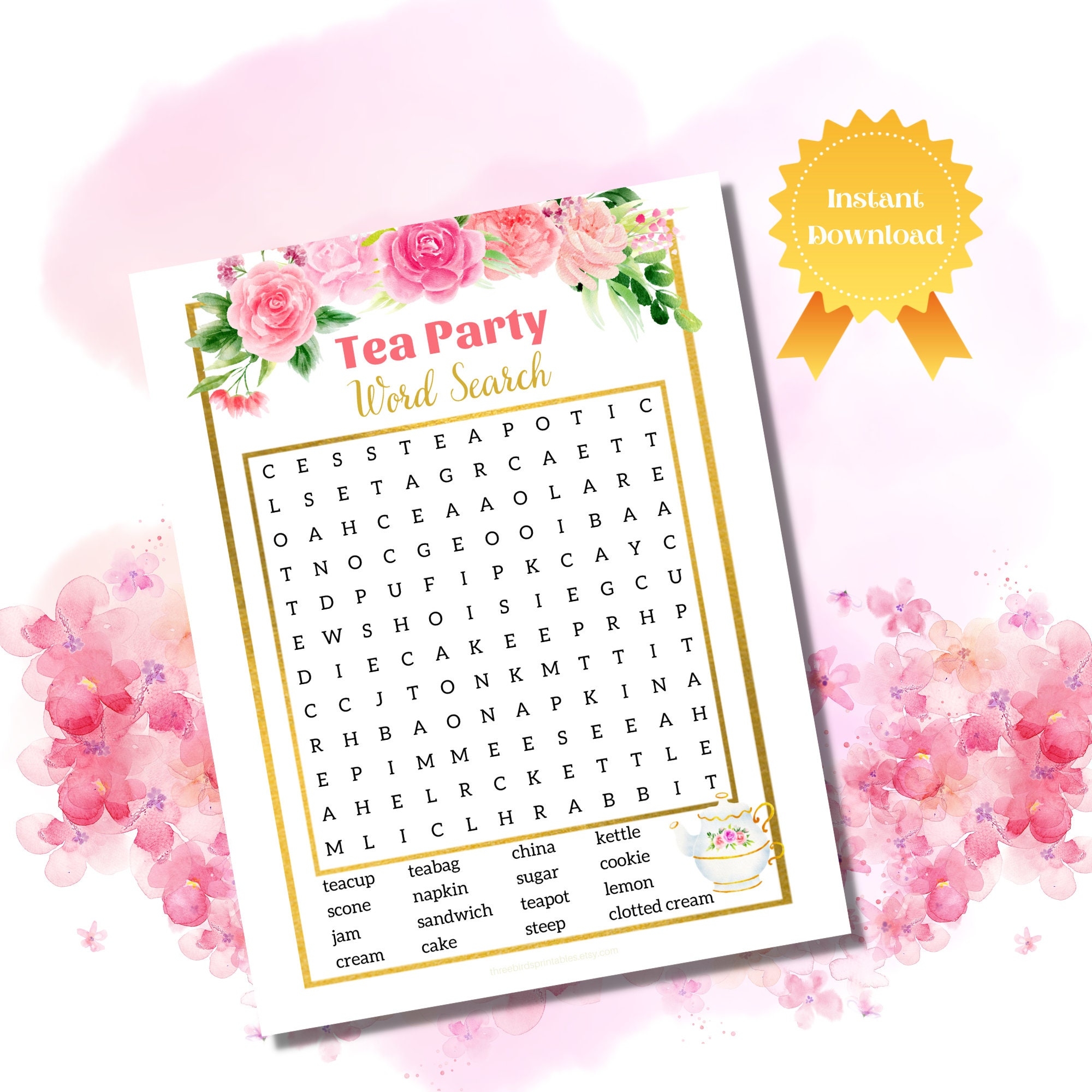 Printable Tea Party Games Afternoon Tea Party Tea Party Word 