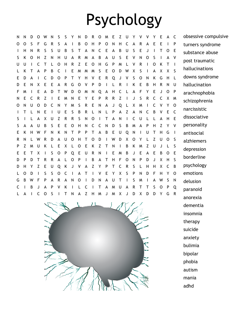 Psychology Word Search WordMint