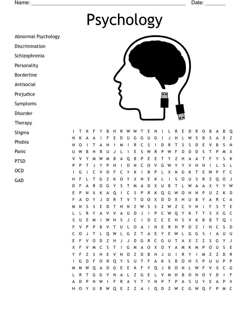 Psychology Word Search Printable