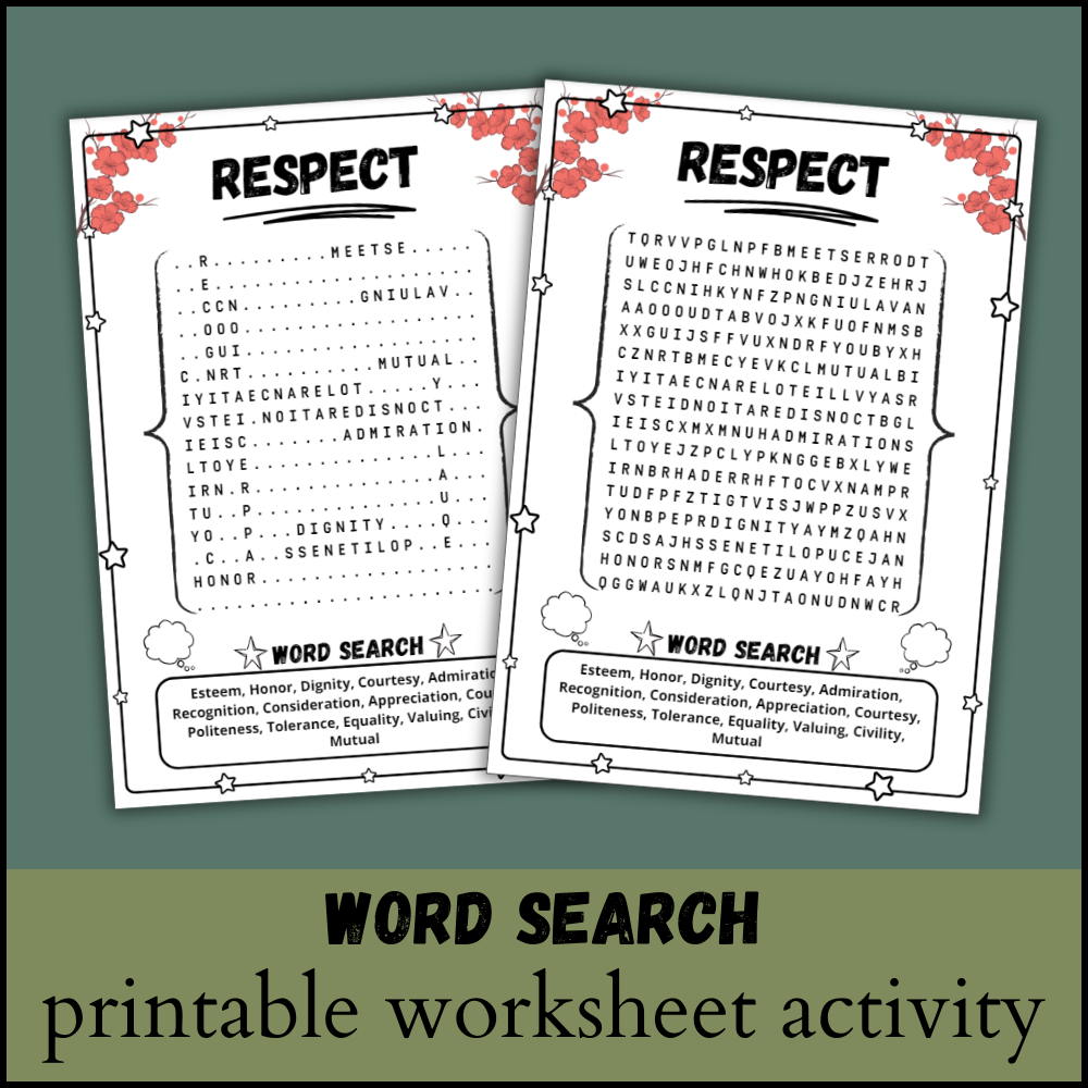 Respect Word Search Printable
