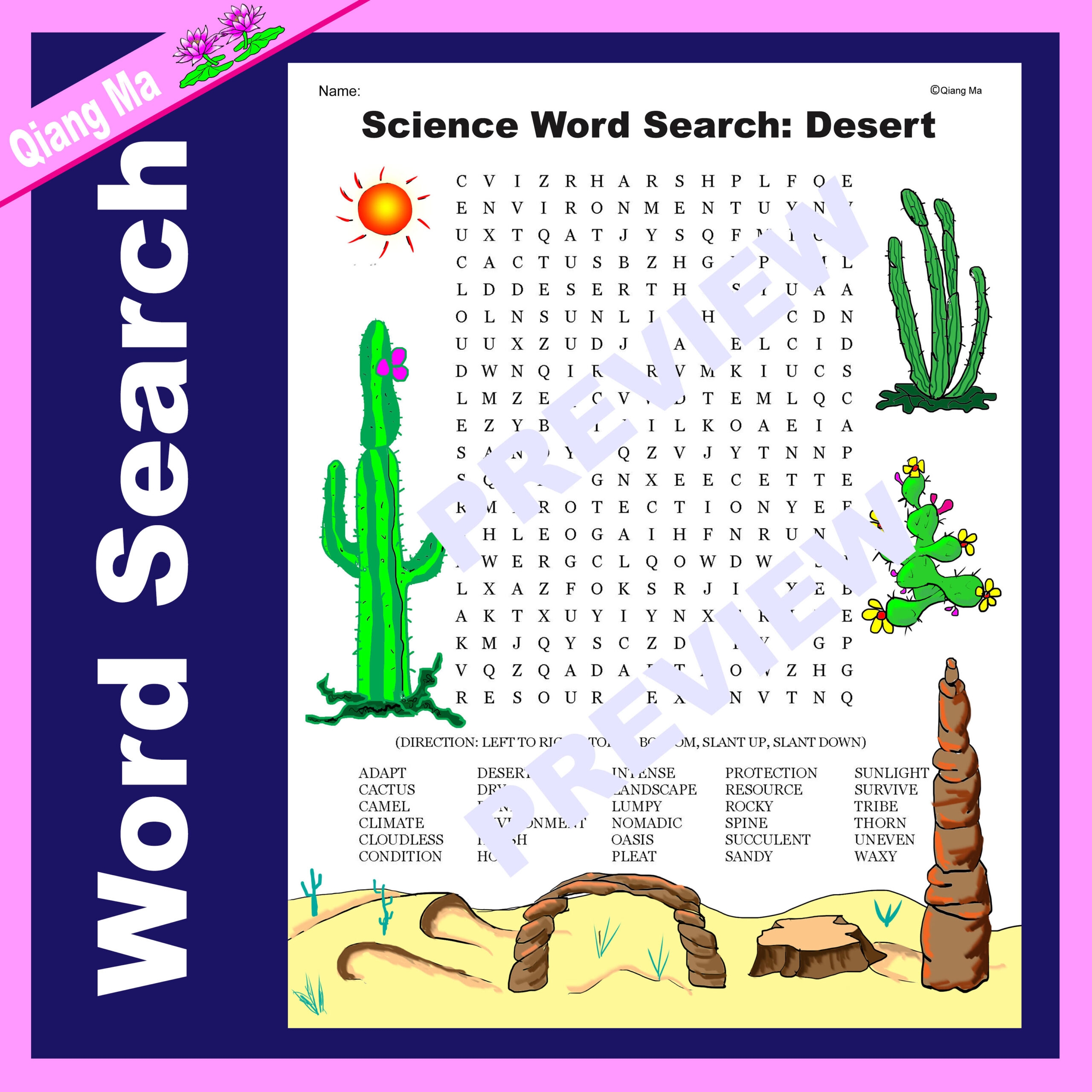 Science Word Search Desert Made By Teachers