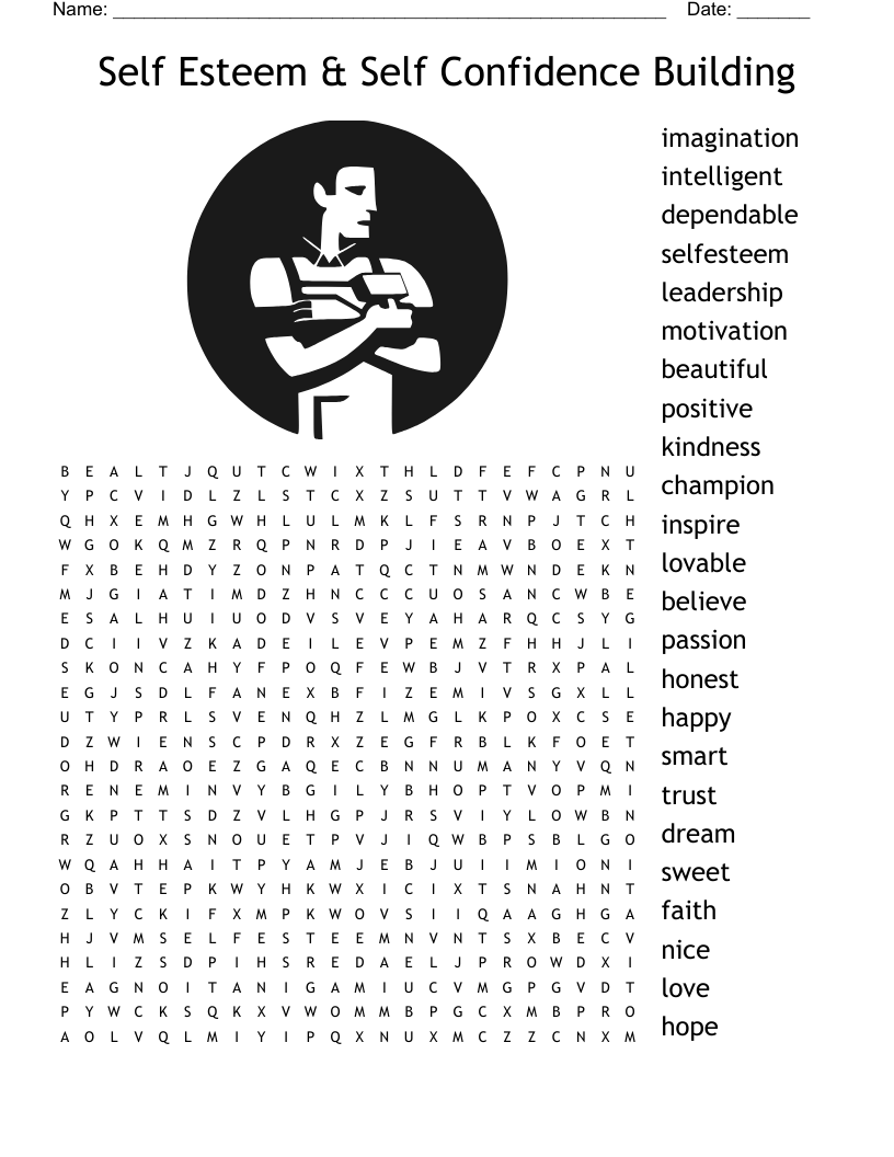 Self Esteem Word Search Printable