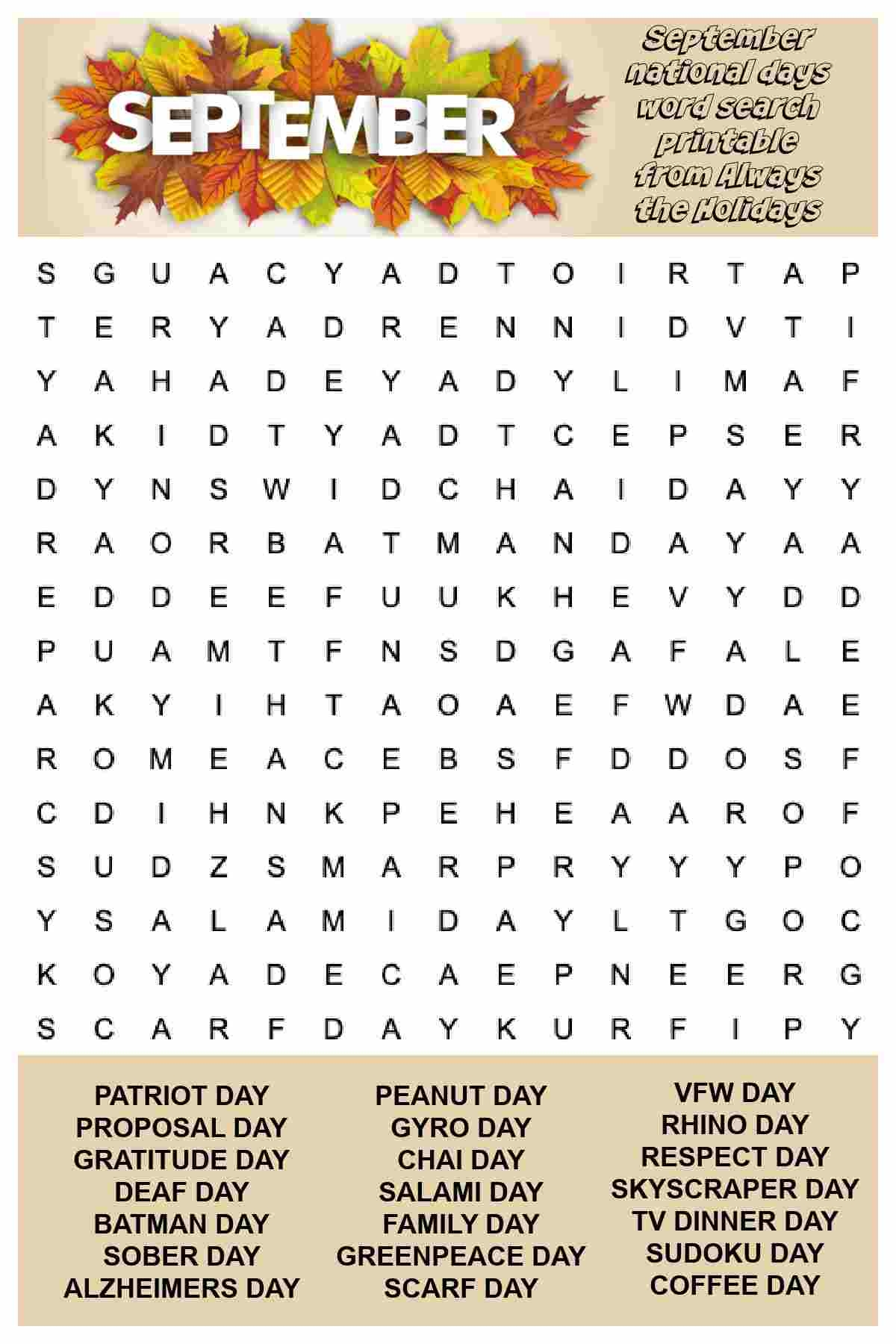 9 11 Word Search Printable