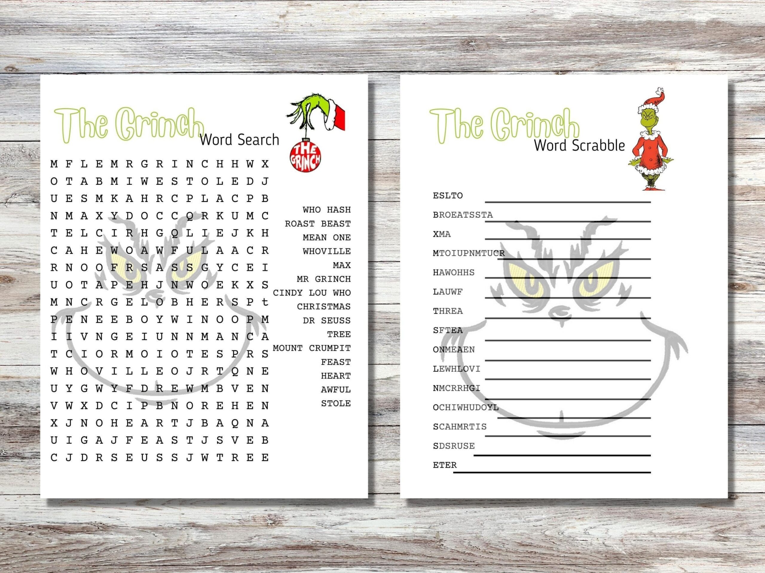 Grinch Word Search Printable