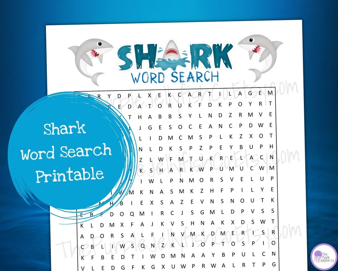 Shark Word Search Printable Shark Word Search Printable