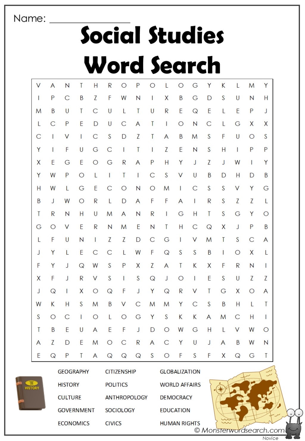 Free Printable Social Studies Word Search