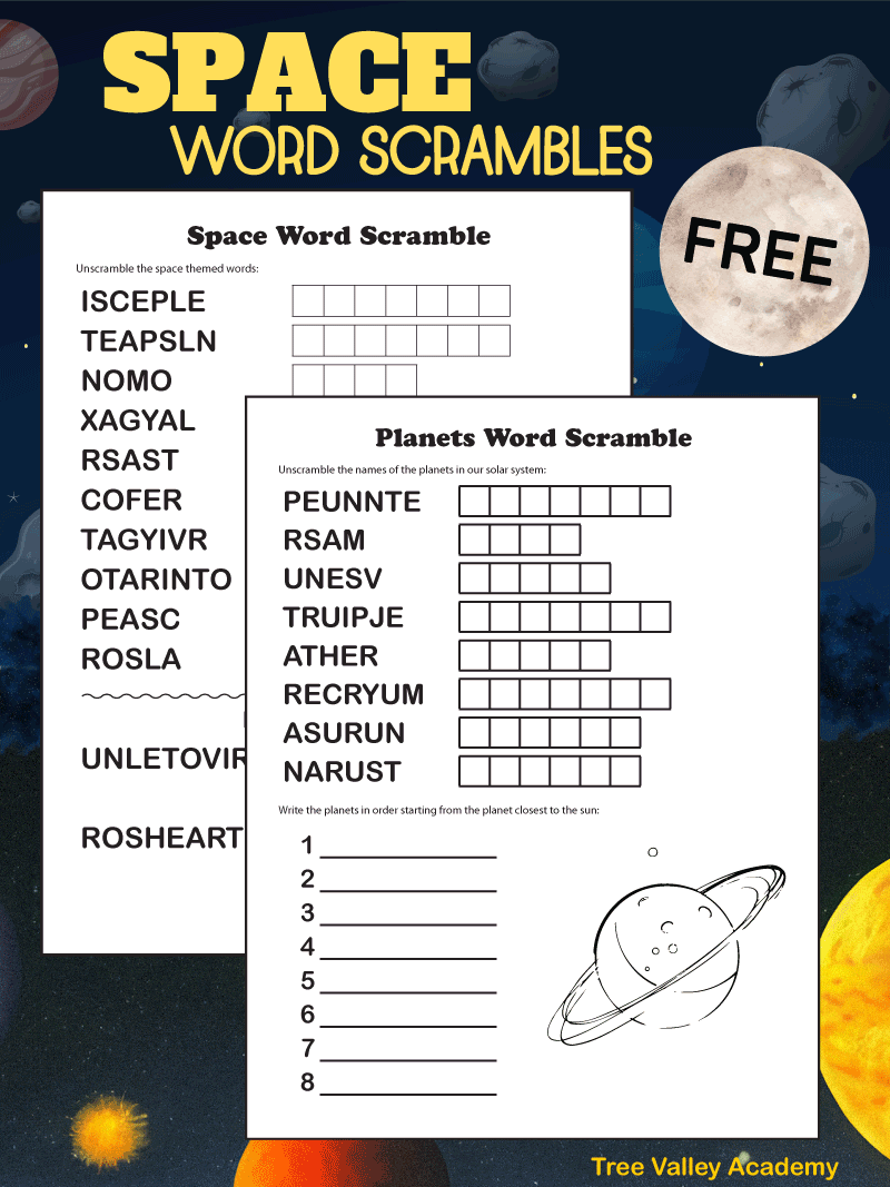 Planet Word Search Printable