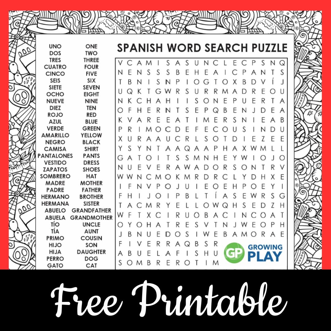 Free Printable Spanish Word Search Puzzles